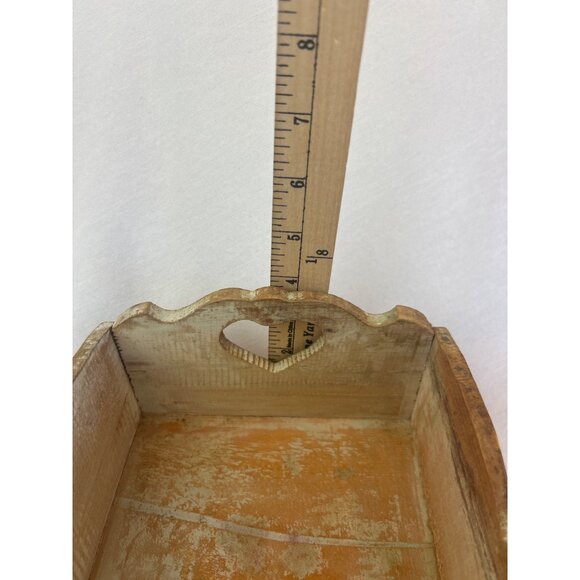 Vintage Handcrafted Wooden Heart Cutout Decorative Organizer Tray Box - Picture 14 of 14